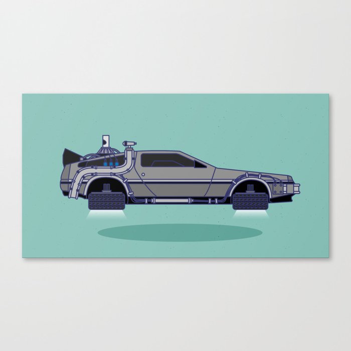 Flying Delorean Time Machine Back To The Future Series Canvas Print By Javierfdiaz Society6