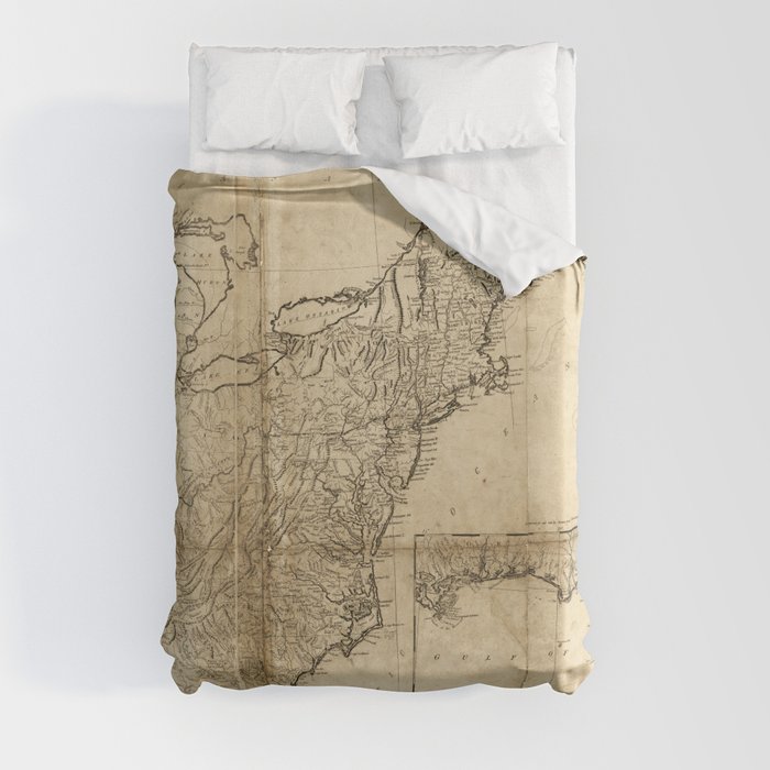 Map of the United States (1809) Duvet Cover