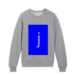 LETTER j (WHITE-BLUE) Kids Crewneck