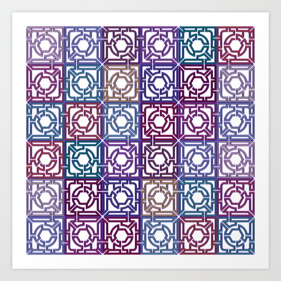 Colorful Maze V Art Print