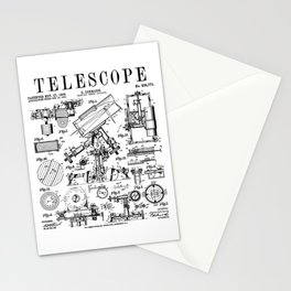 Astronomy Teacher Astronomer Telescope Vintage Patent Print Stationery Card