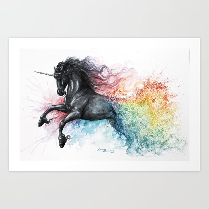 Unicorn dissolving Art Print