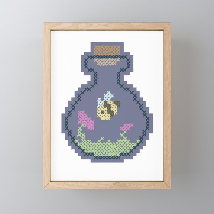 Bee in a Bottle Framed Mini Art Print