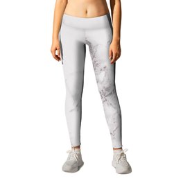 White Grey Marble Leggings