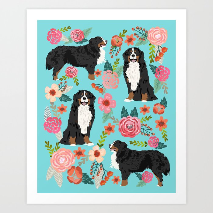 Bernese Mountain Dog pet portrait dog art illustration fur baby