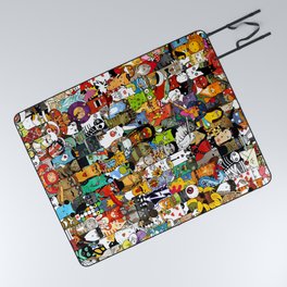 Funny Characters Collage — Culture & Science By Cats Picnic Blanket