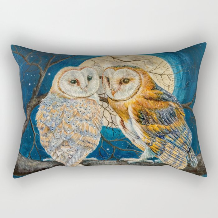 Owls Moon Stars Rectangular Pillow