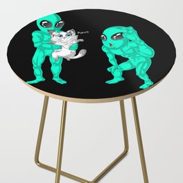 alien holding cat Side Table