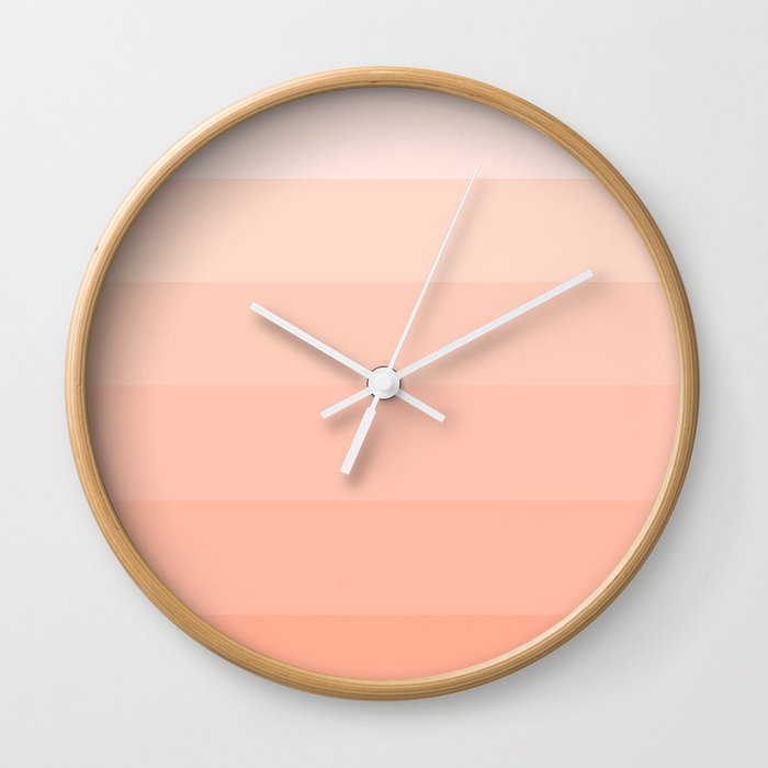 Soft Pastel Peach Hues - Color Therapy Wall Clock