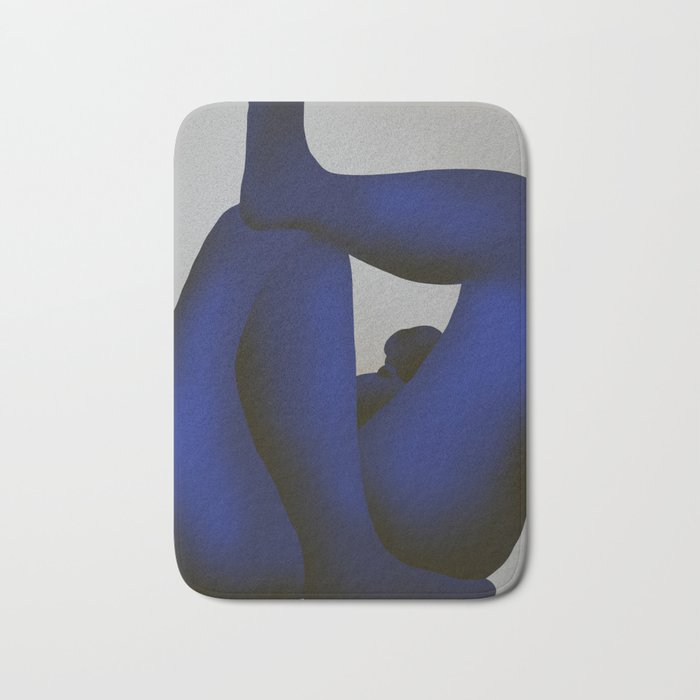 Figurative art - Nude in deep blue Bath Mat