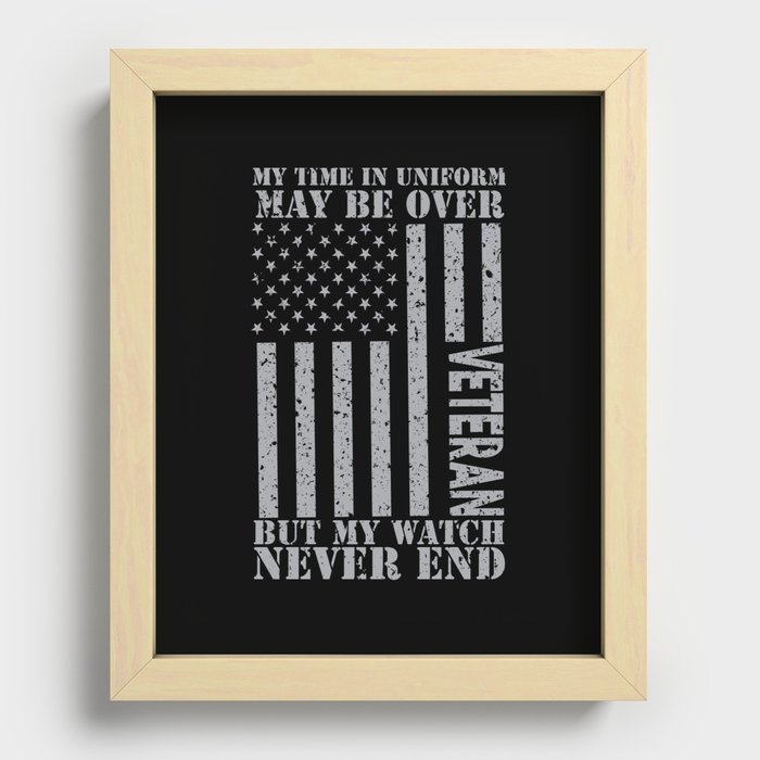 My Watch Never Ends - Veteran Recessed Framed Print