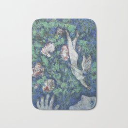 Marc Chagall Lange dans les Fleurs Bath Mat | Jewish, Marcchagall, Pablopicasso, Chagall, Angel, Fairy, Russian, Picasso, Painting, Nature 