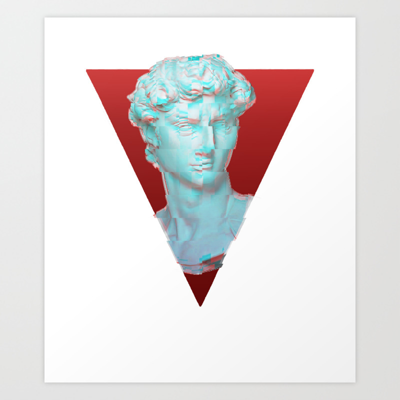 Aesthetic Greek Bust Gift Vaporwave Glitch Effect Statue Art Print By Dc Designstudio Society6