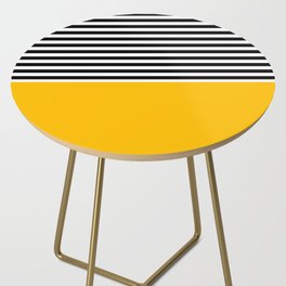 Amber With Black and White Stripes Side Table