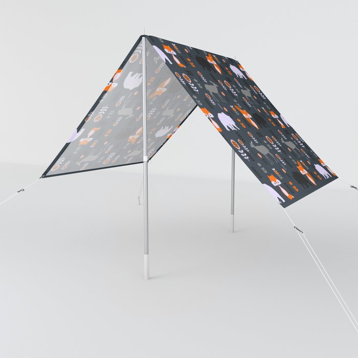 Wild foxes, deer, bears and flowers Sun Shade