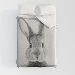 Rabbit - Black & White Duvet Cover
