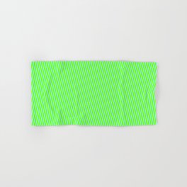 [ Thumbnail: Aquamarine and Green Colored Lines/Stripes Pattern Hand & Bath Towel ]