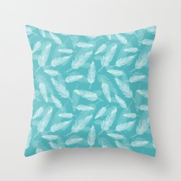 Seamless feathers pattern Throw Pillow