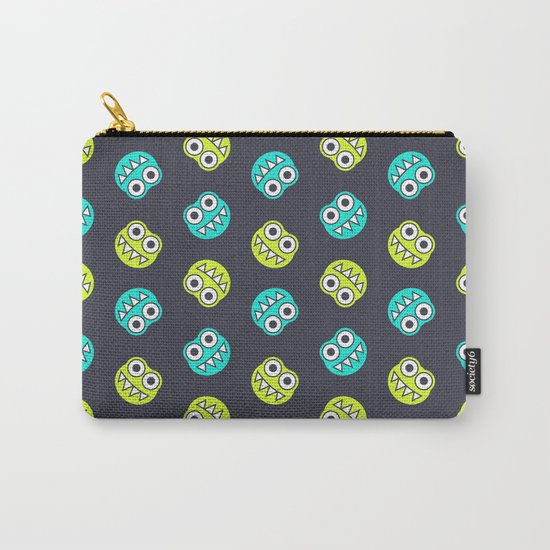 Blue Green Cute Bugs Pattern Carry-All Pouch