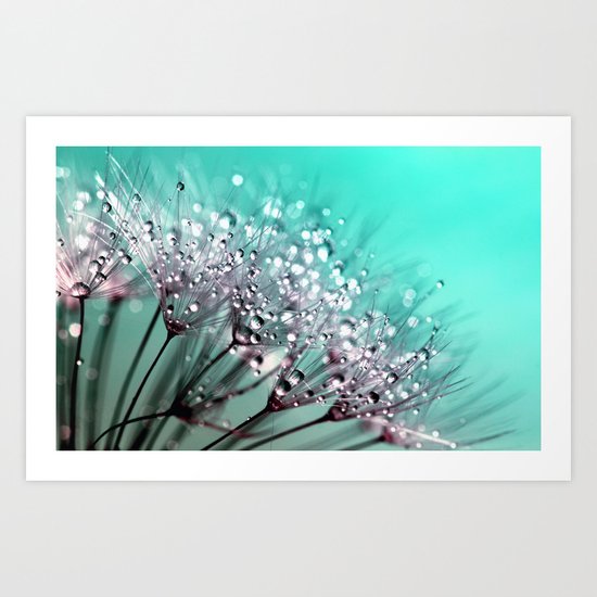 dandelion, mint, turquoise Art Print