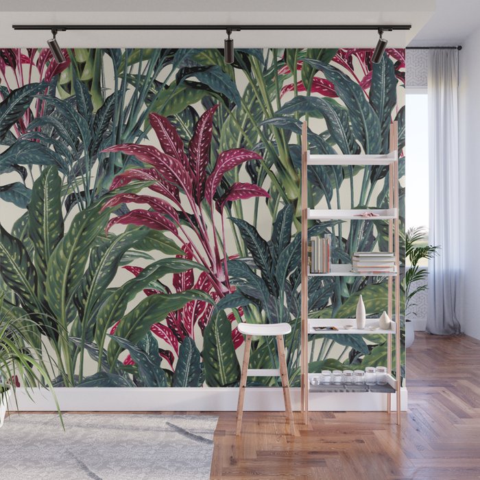 Tropical Garden II Wall Mural by Burcu Korkmazyurek Society6