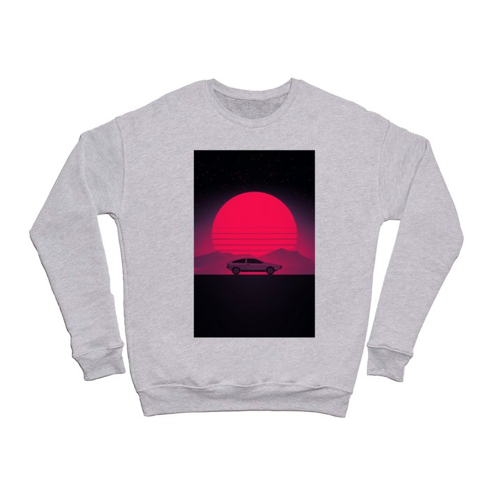Sunset Future Car Drive Crewneck Sweatshirt