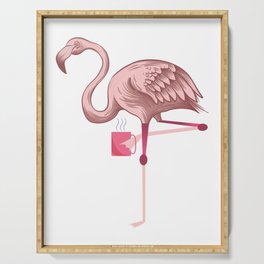 Flamingo-Coffee-Gifts-Lover-Coffee-Shirt Serving Tray