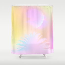 Day Dream Pastel Candy Palm and Moon Shower Curtain