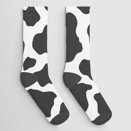 Black and White Cow Print Socks | Graphicdesign, Animal, Spots, Black, Pattern, Fur, Cowgirl, Cowdots, Animalprint, Skin 