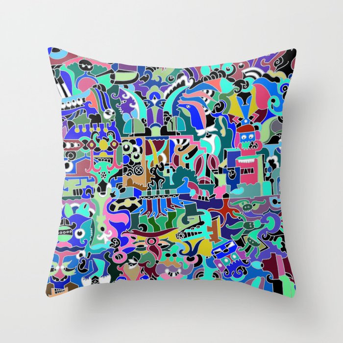 Abstract Negative Colours  Throw Pillow