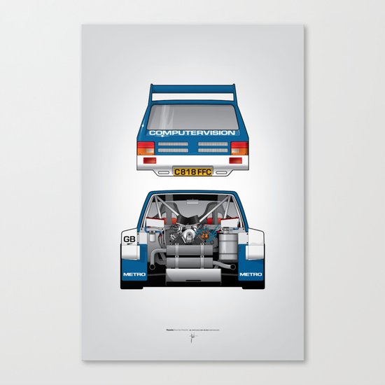 Outline Series N.º7, MG Metro 6R4, 1986 Canvas Print