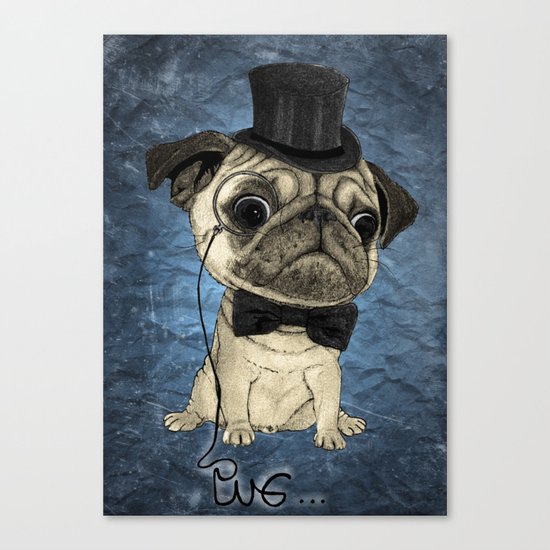 Pug; gentle pug (color version) Canvas Print