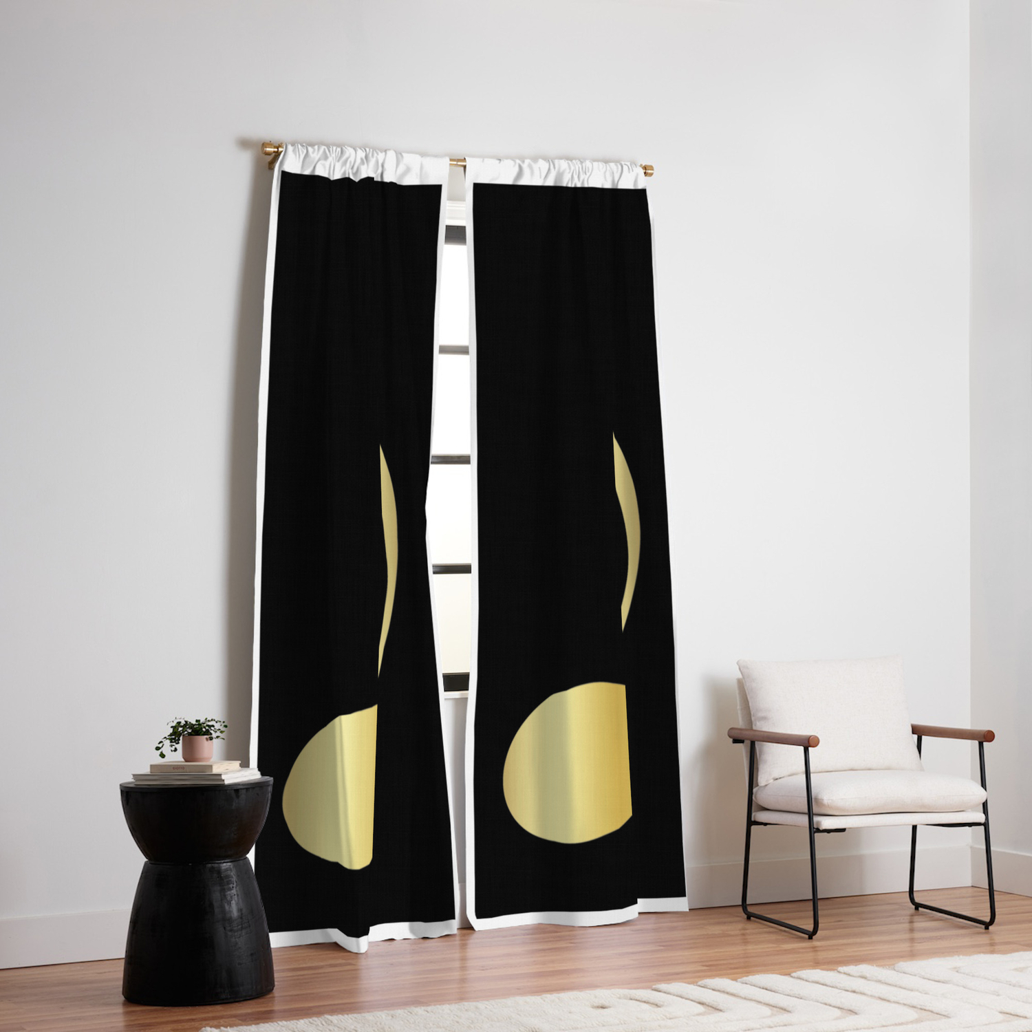 Golden Music Note Blackout Curtain By Abmartin Society6