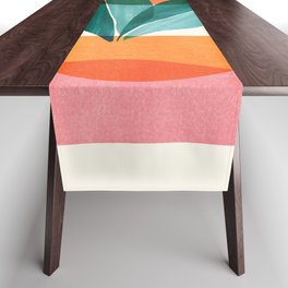 Nature Stack Teal and Orange Abstract Sunset Table Runner