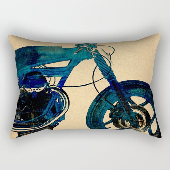Metalic Blue Rectangular Pillow