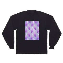 Delicate Feathers (violet on blue) Long Sleeve T-shirt