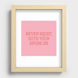 Cautious Squatting, Pink and Red Recessed Framed Print