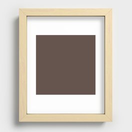 OTTER BROWN COLOR. Dark solid color Recessed Framed Print