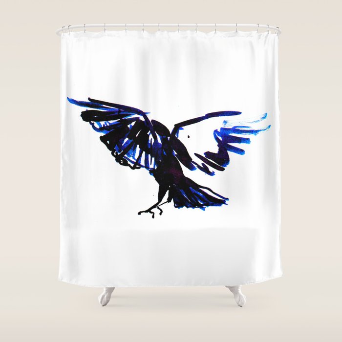 Blue Raven Shower Curtain By Crowskin Society6