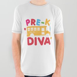 Pre-K Diva All Over Graphic Tee
