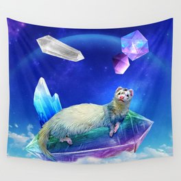 Ferret in the Sky with Crystals Wall Tapestry