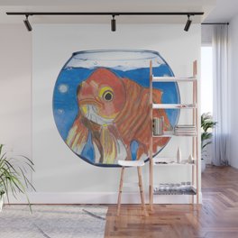 Gertrude the Goldfish in a Fishbowl  Wall Mural