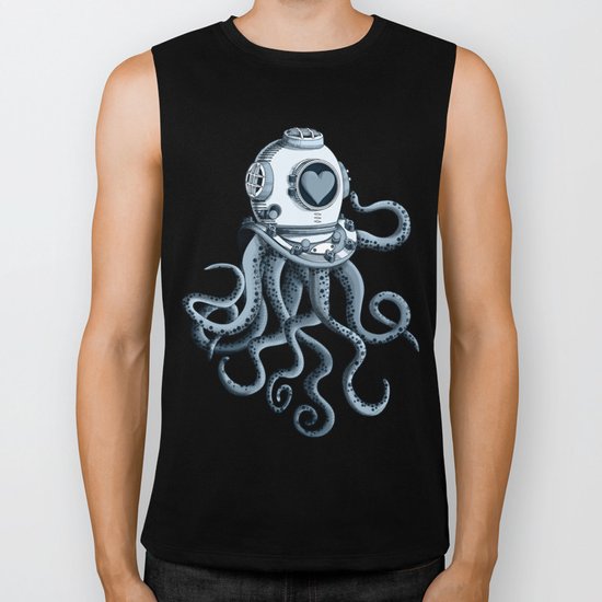 I'm falling in love with you? (blue gray) Biker Tank