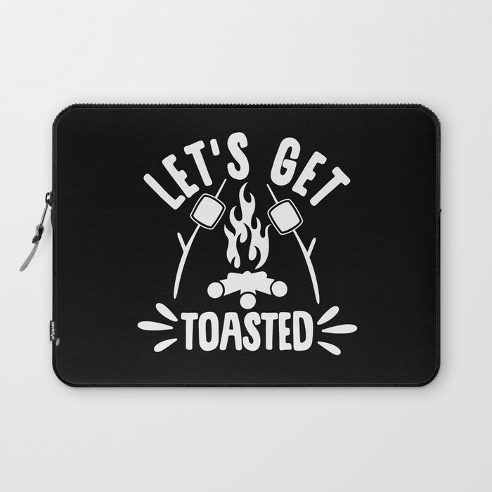 Let's Get Toasted Funny Camping Laptop Sleeve