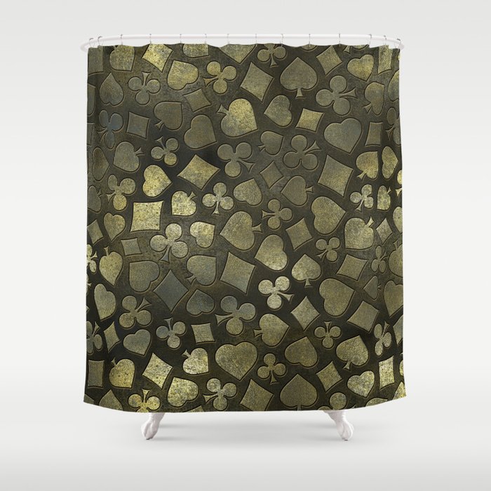 Vintage Gold and Marble Suits Pattern Shower Curtain