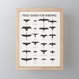 Field Guide for Birding Identification Chart Framed Mini Art Print