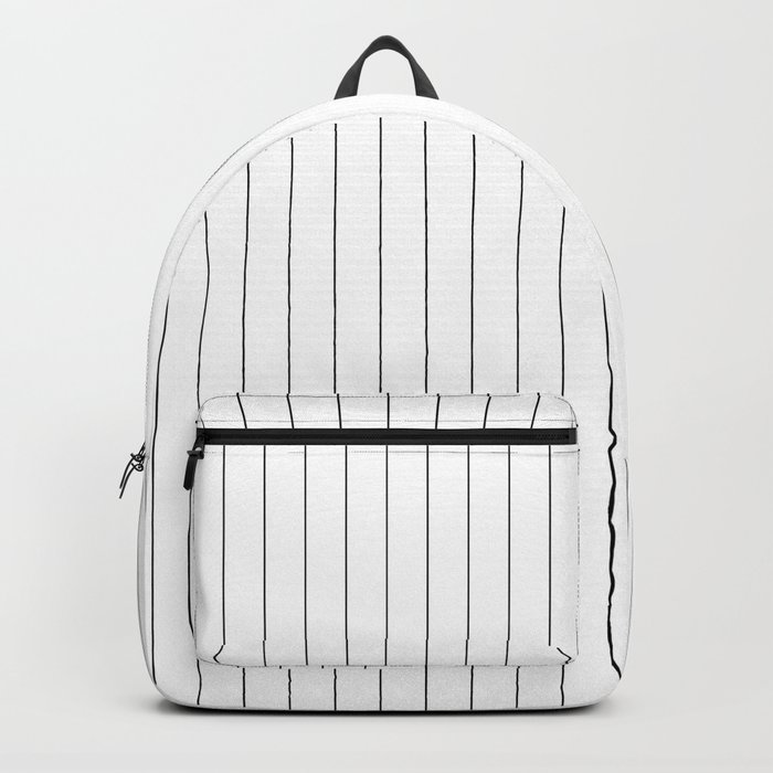 White And Black Pinstripes Lines Stripes Minimalist Stripe Line Drawing Backpack
