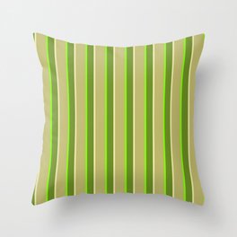 [ Thumbnail: Green, Pale Goldenrod, Dark Khaki & Chartreuse Colored Lines/Stripes Pattern Throw Pillow ]