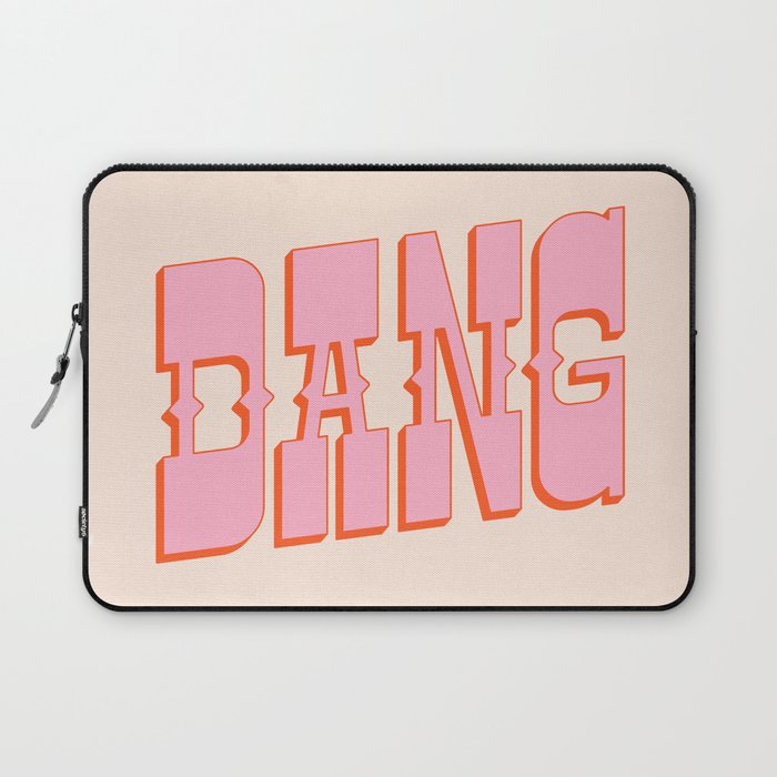 DANG - western style saloon font in retro mod colors (bright pink and orange) Laptop Sleeve