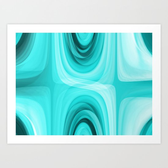 retro Pattern lightblue Art Print